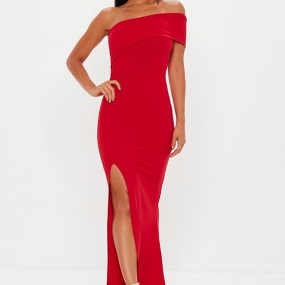 Red one shoulder maxi dress - Picture 1 of 7